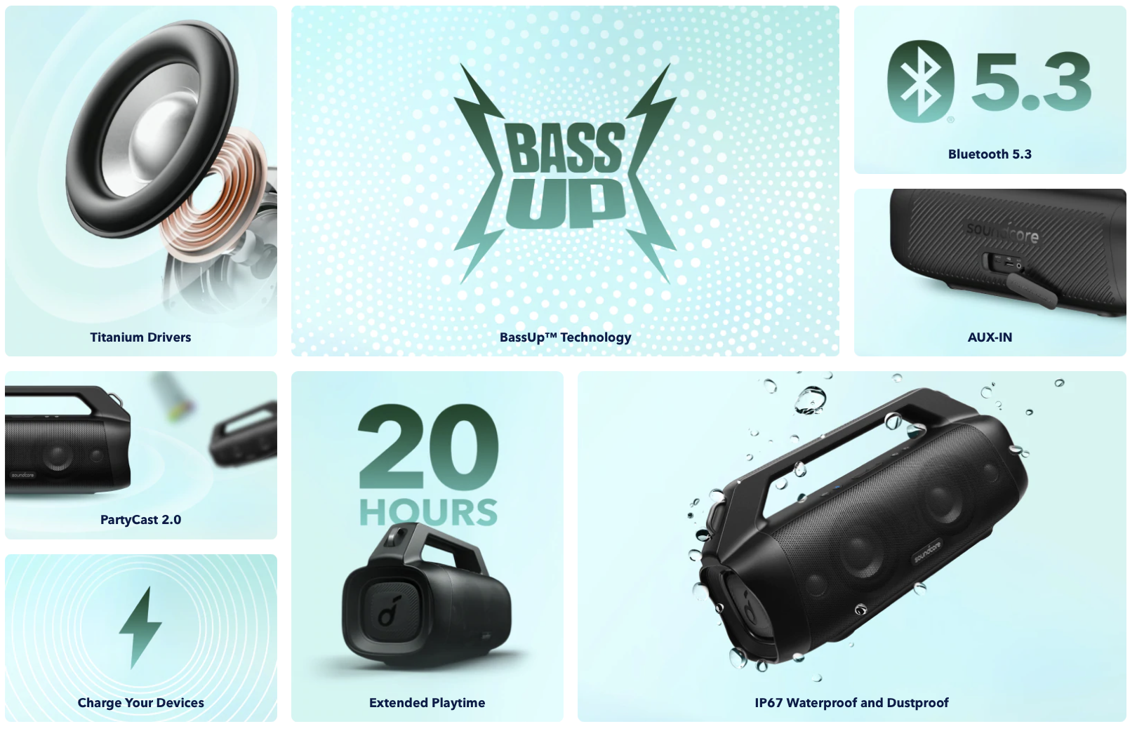 Anker Soundcore Motion Boom Plus parlante de 80 watts con protección